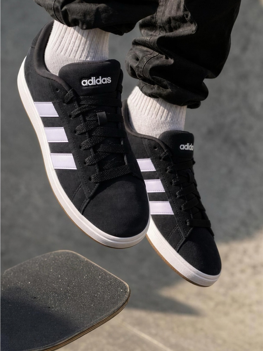 adidas Black & White Classic Skate Sneakers